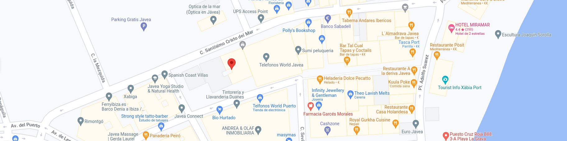 Google Maps de la oficina de Inmobiliaria EnJavea